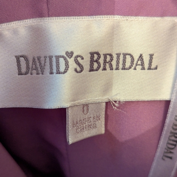 David's Bridal Dusty Rose Ruched Strapless Gown for Wedding Party - size 0 BNWOT - Picture 4 of 7